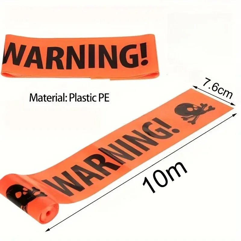 Halloween Warning Caution Tape Fake Blood Splatter Danger Barrier