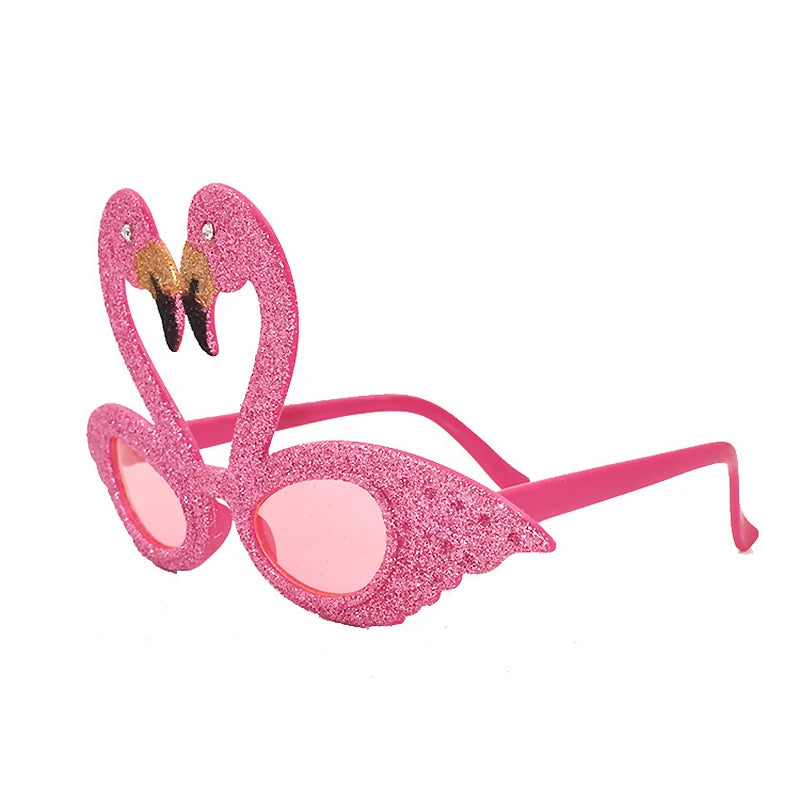 Hawaiian Plastic Glasses Flamingo Pineapple Sunglasses Summer Beach Zpaxo style3