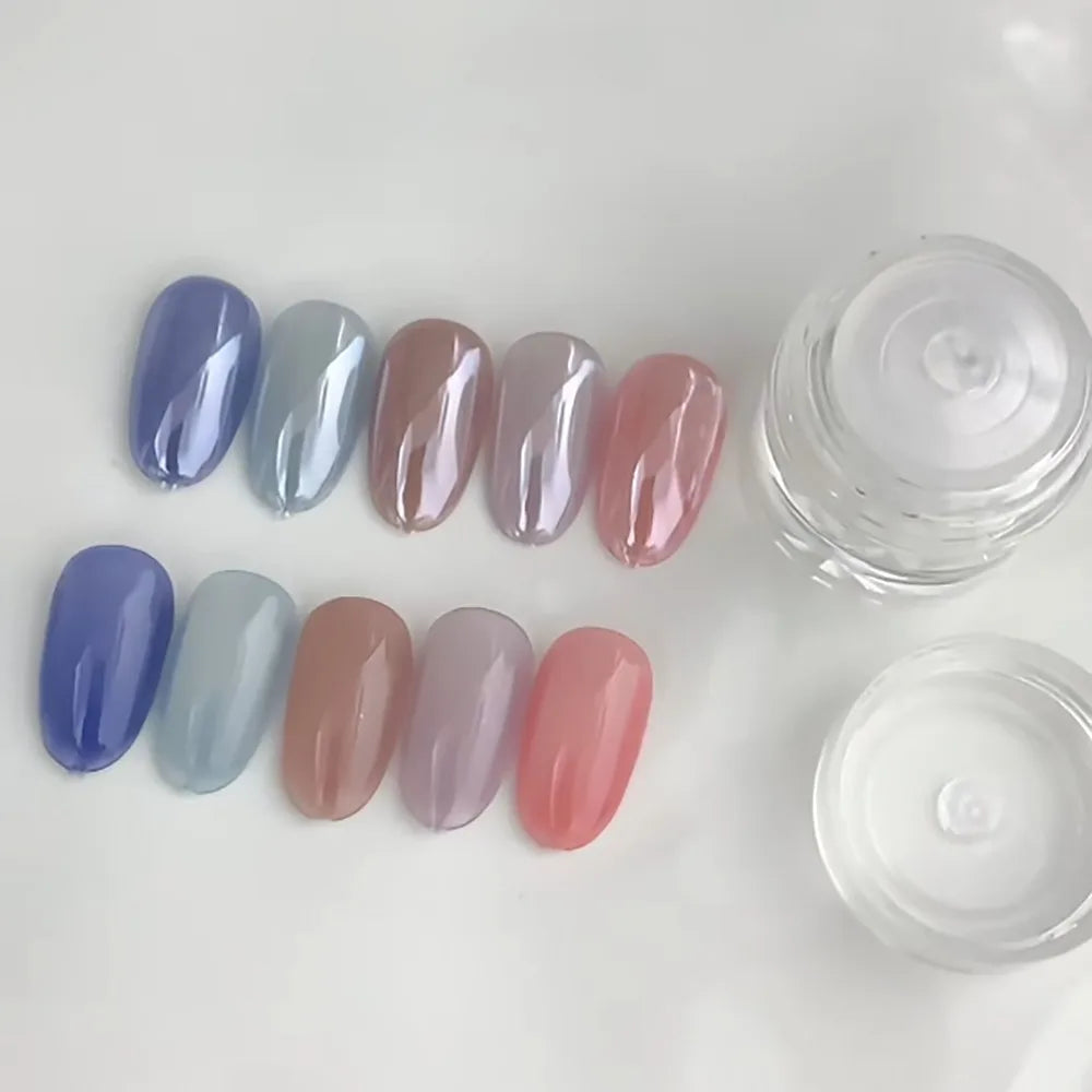 1Box Gloss Plating Aurora Nail Powder Moonlight White Mirror Art Zpaxo