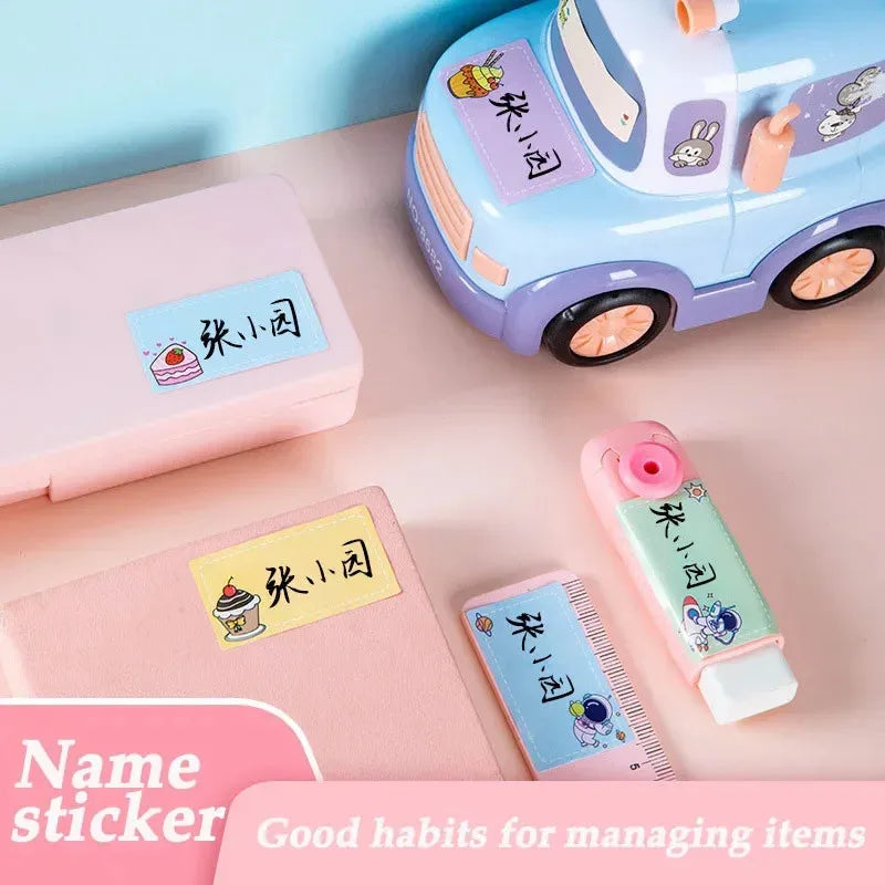School Office Supplies Cartoon Sticker Waterproof Tear Resistant Name