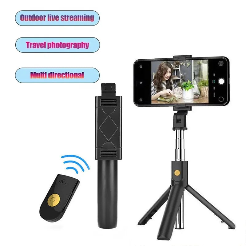 Wireless Bluetooth Selfie Stick Foldable Tripods Portable Phone