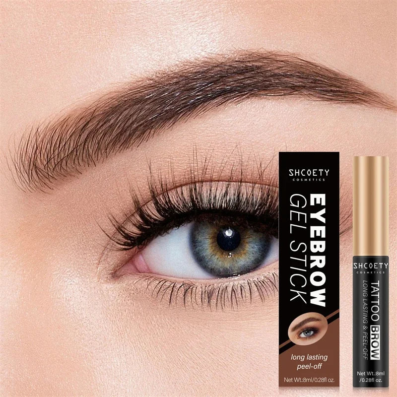 Peel-off Eyebrow Gel Tint Black Brown Eye Brow Enhancers Makeup Waterproof Lasting Liquid Gel Tear Wear Easy Natural Brow Tattoo Zpaxo