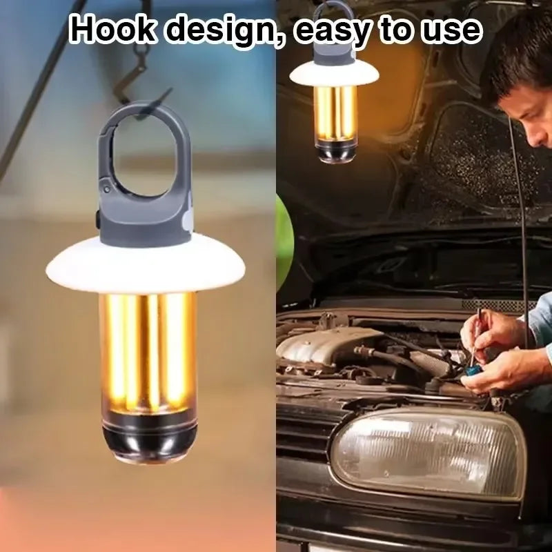 USB Rechargeable LED Camping Lantern & Flashlight with Hook