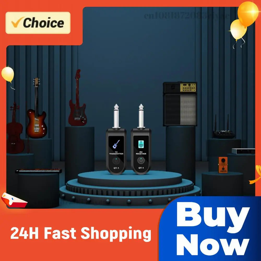 Wireless Guitar Audio Transmitter Receiver Precise Sound Rechargeable