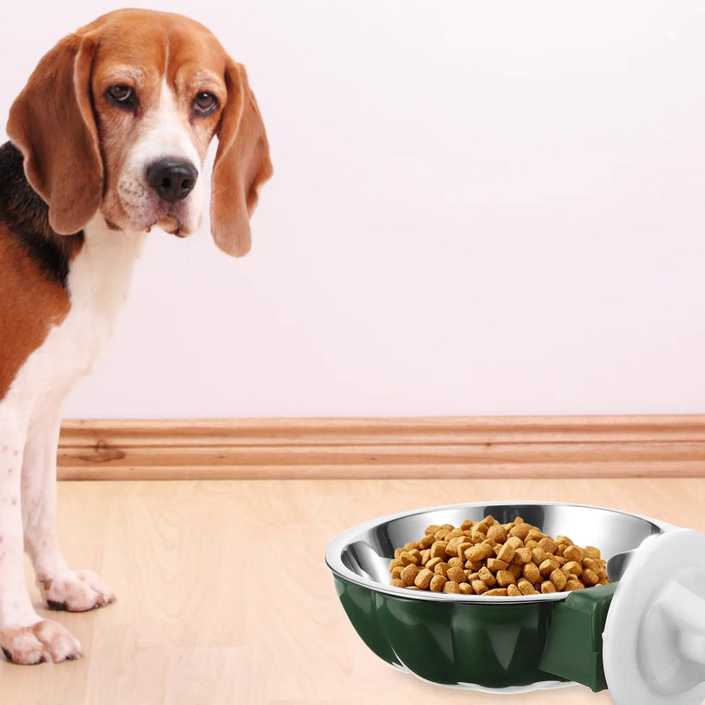 Hanging Pet Bowl Stainless Steel Attached Cage Feeding Stable