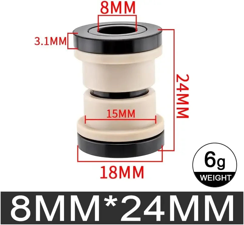 MTB Rear Shock DU Bushing Sleeve – ID 8mm OD 12mm, 22–68mm