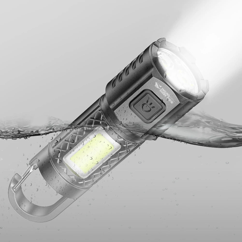 LED COB Camping Powerful Flashlight USB Charging Zoomable 3 Gears