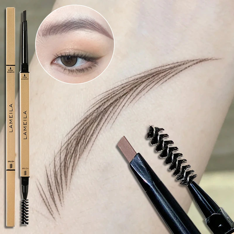 5 Color Waterproof Matte Eyebrow Pen with Brush Extremely Fine Double-headed Eyebrow Pencil Lasting Non-Smudged Eye Brow Makeup Zpaxo