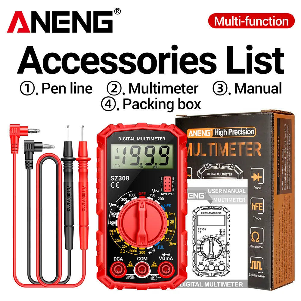 ANENG SZ308 Digital Multimeter Square Wave Test Voltage Resistance
