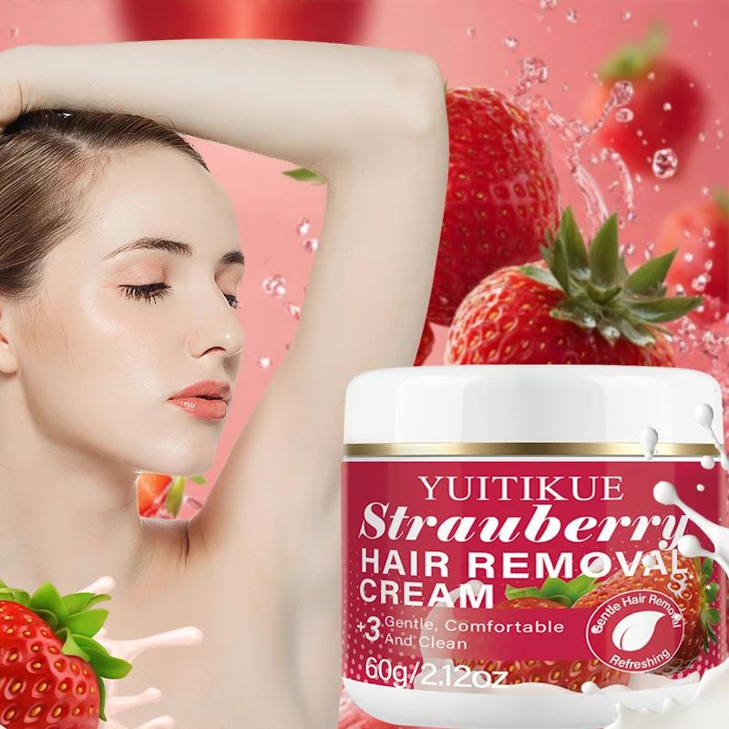 YUITIKUE Strawberry Hair Removal Cream for Sensitive Skin 60g Hair Removal Cream Zpaxo