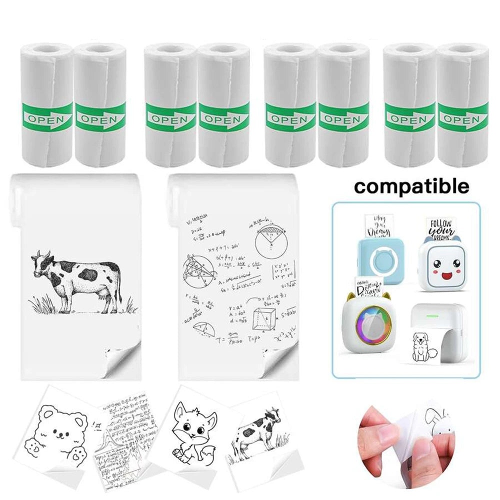 5/10/20 Rolls White Mini Printer Sticker Paper 57*25MM for Mini Printer Instant Print DIY Scrapbook Self-Adhesive Photo Labels Zpaxo