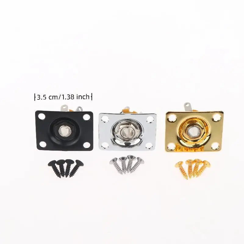Square Metal Guitar Output Jack Plate – Socket Panel Replacement