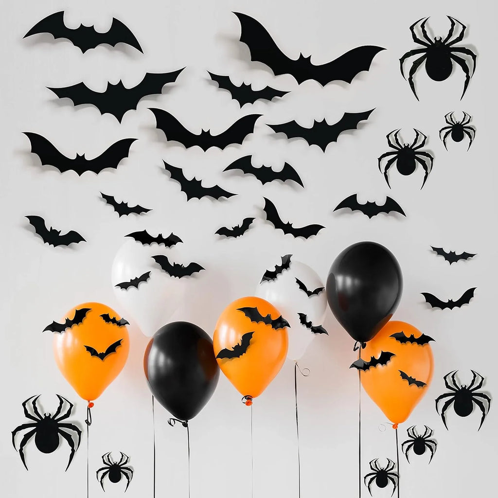 Black Bat 3D Wall Stickers Home Room Decoration Party Door Window
