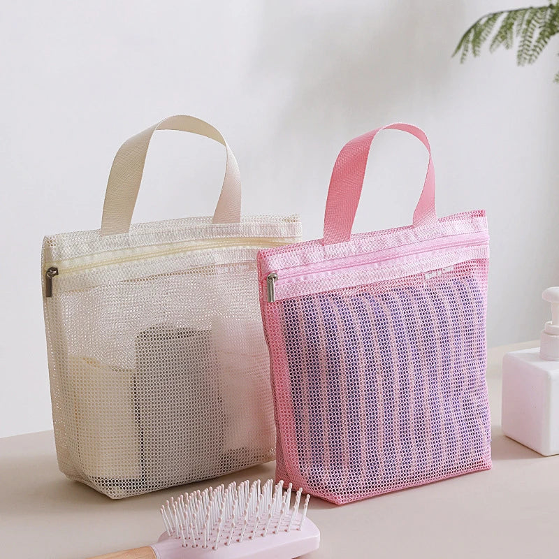 Mesh Makeup Toiletry Storage Bags Handbags Portable Travel Washing Zpaxo