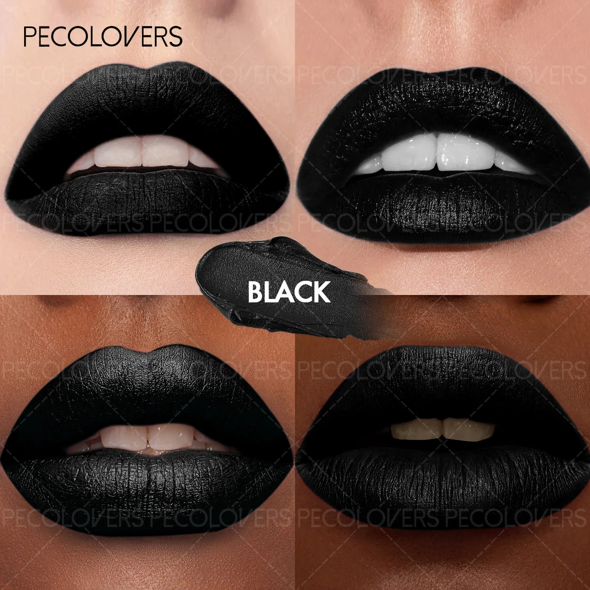 1PC Halloween Black Lipstick, Matte Lipstick, Moisturizing, Waterproof And Long-Lasting, Suitable For Vampire And Gothic Makeup Zpaxo