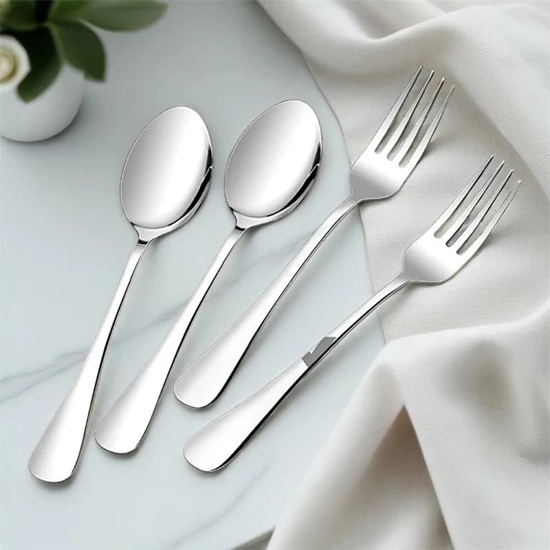 Elegant European Stainless Steel Cutlery Spoons Forks Zpaxo