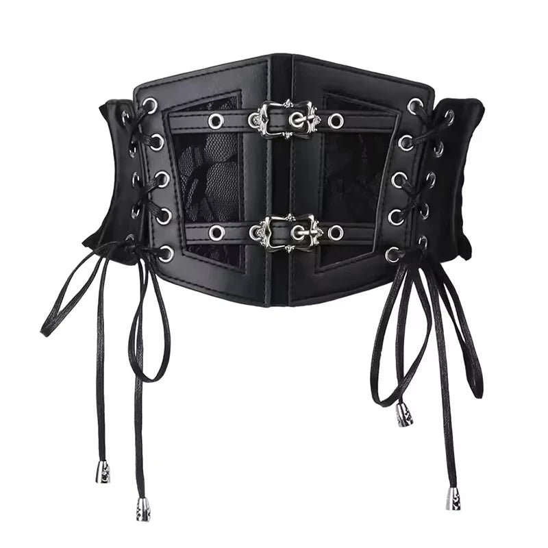 2026 Flash Sale！Ladies's Retro Corset Belt Gothic Punk Tie Rope Elastic Lace Dress Corset Belt Solid Color Fashion Waistband Zpaxo YD010