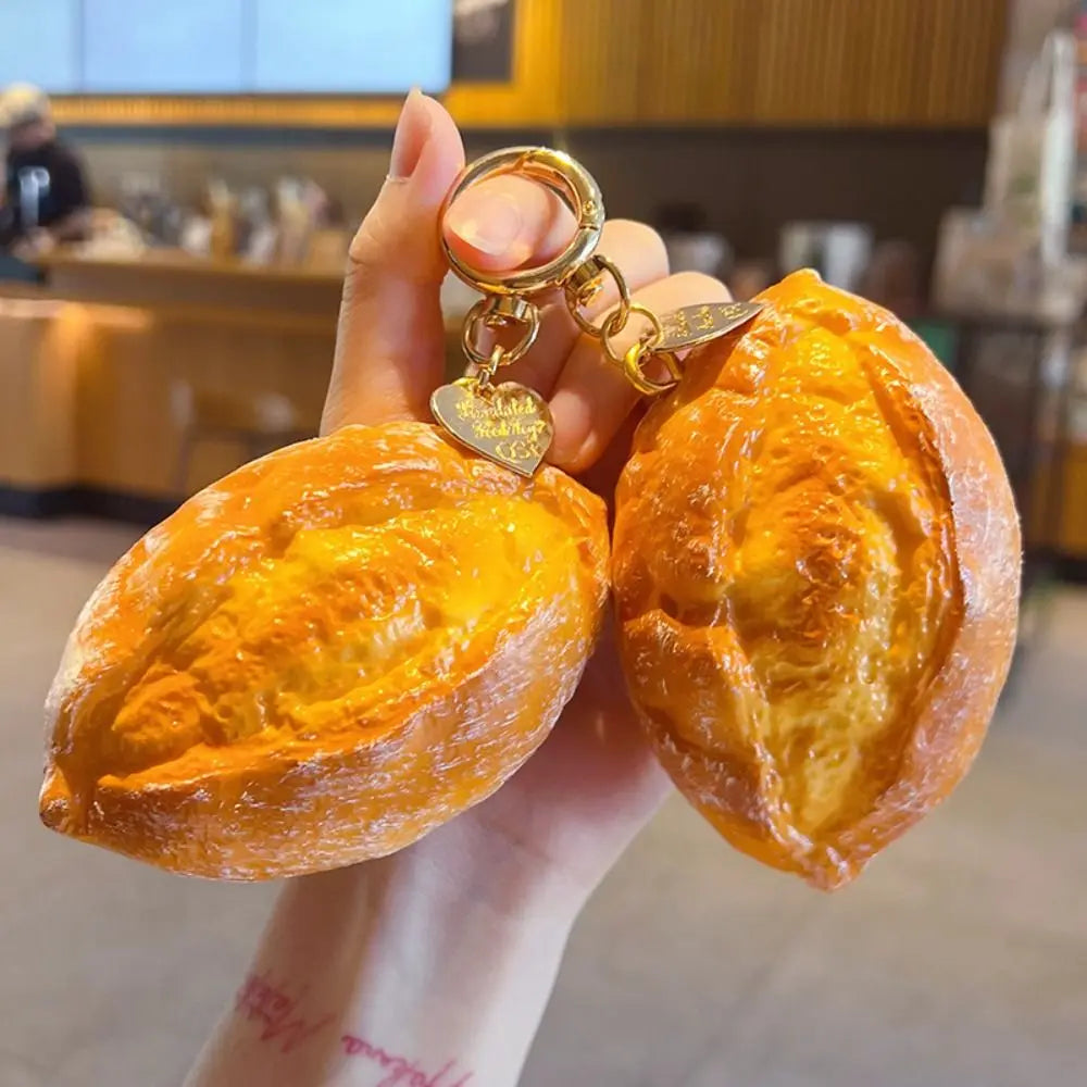 Realistic Bread Squishy Keychain Slow-rebound Mini-size Simulation Zpaxo