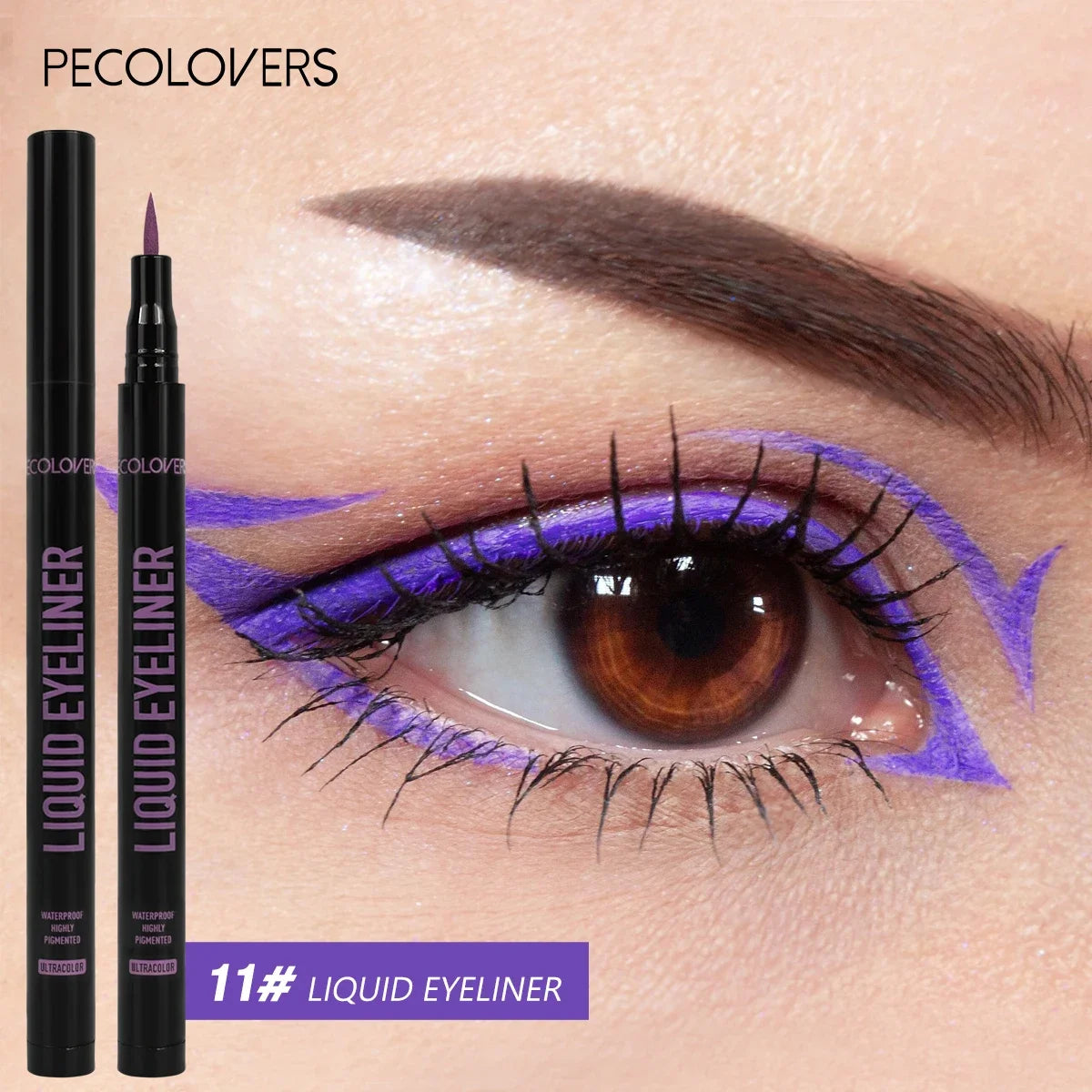 1PC Rich Colors, Smooth Finish, Waterproof Blue, Green, Purple, Eyeliner Pen, Create The Perfect Christmas Halloween Makeup Look Zpaxo 11