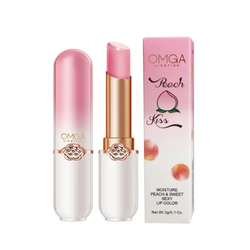 Peach Lip Balm Crystal Temperature Change Jelly Lipstick Moisturizing