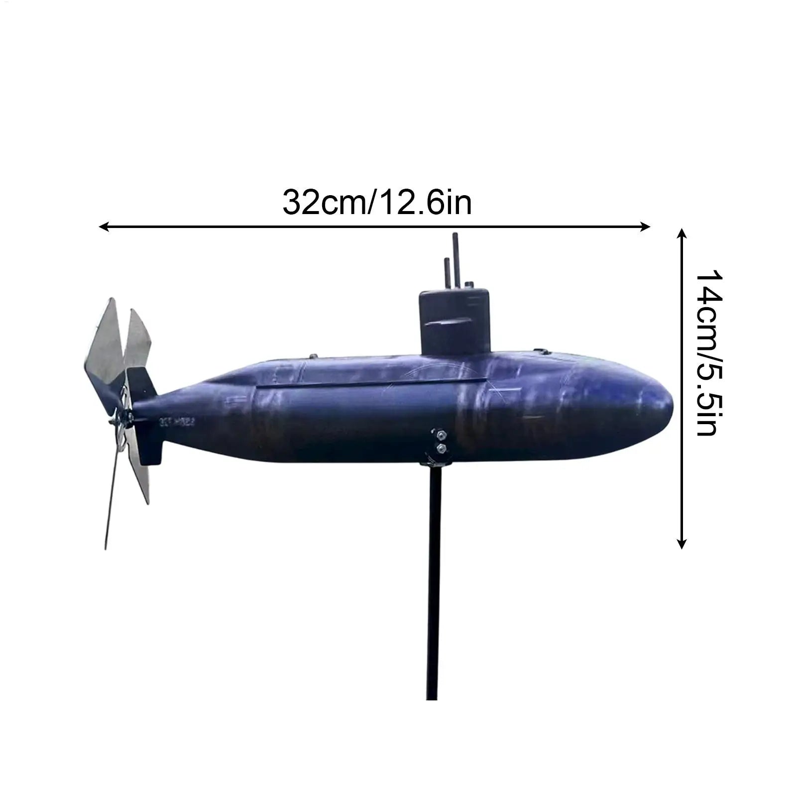 Submarine Wind Spinner Outdoor Garden Decorative Rotating Blades Wind Sculpture Moving Art Spinner Submarine Windmill For Yard Zpaxo