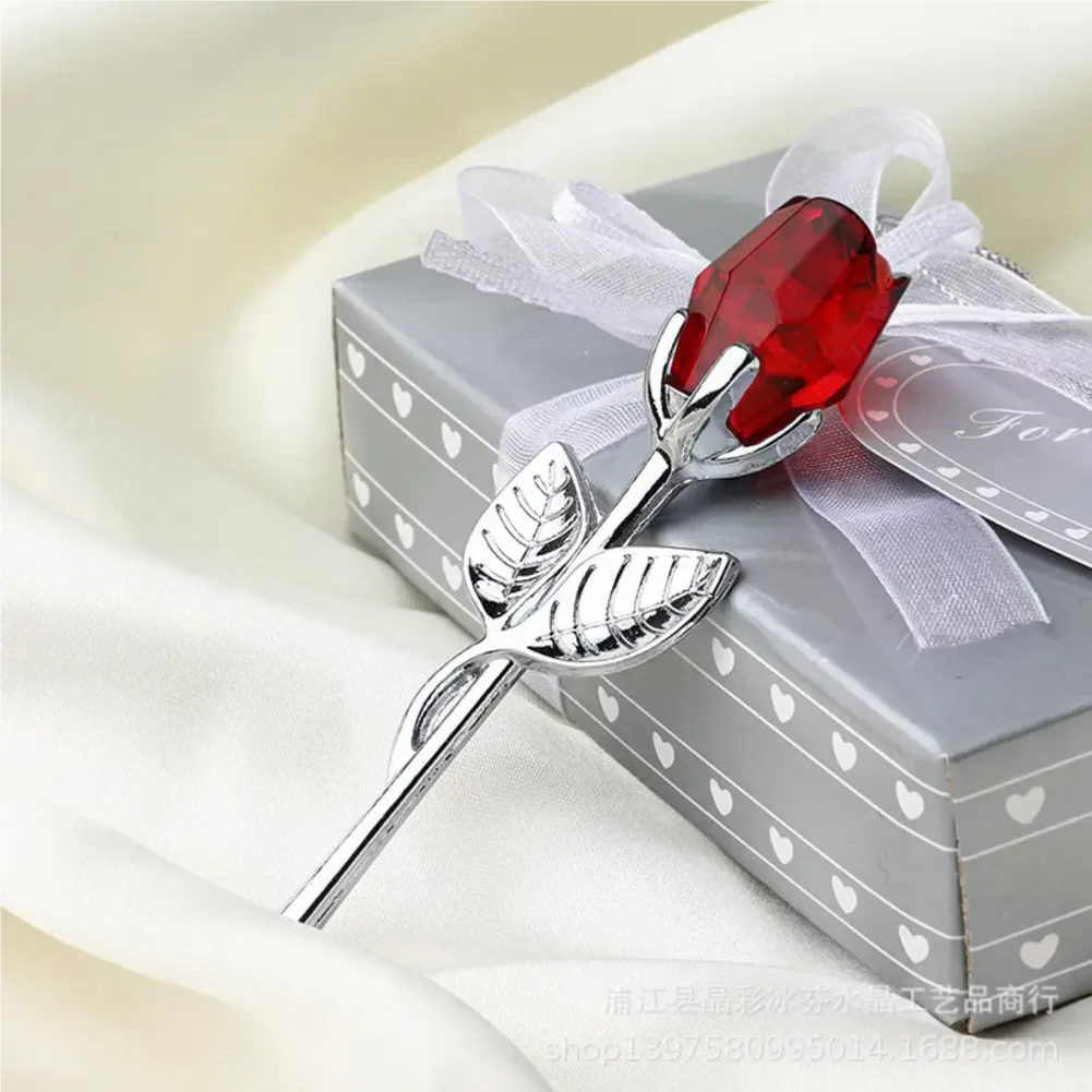 Valentines Day Gift Crystal Glass Rose Artificial Flower Silver Gold Rod Rose Flower For Girlfriend Wedding Gifts For Guest Zpaxo
