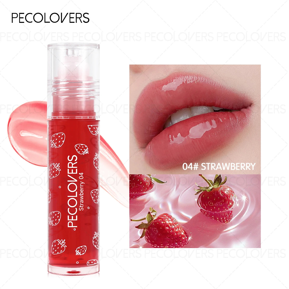 Moisturizing Lip Oil Jelly Strawberry Tinted Capsule Liquid Lip Blam Waterproof Transparent Color Lip Oil Zpaxo 04