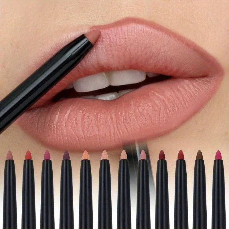 Nude Matte Lip Liner Pencil Lipstick Tint Makeup Waterproof Lasting Non-stick Lipstick Lip Liner Cosmetic Zpaxo