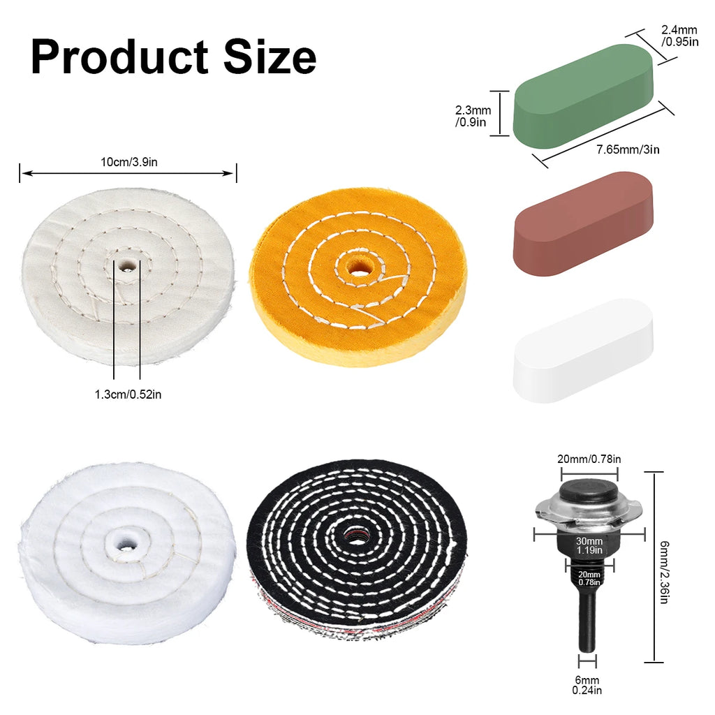 4In Polishing Wheel Wear Resistant Cloth Buffing Wheel Gold Silver Jewelry Mirror Polish Pad For Grinder Power Tool Accessories Zpaxo