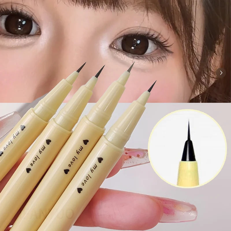 Yellow Tube Liquid Eyeliner Pen Quick Dry Smooth Lasting Waterproof