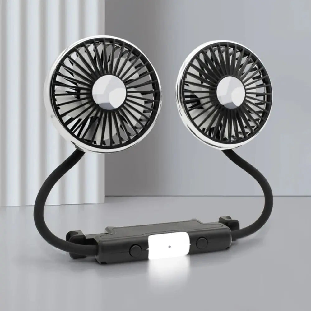 360 Vehicle-mounted Double-head Fan Multi-functional Silent Car Zpaxo