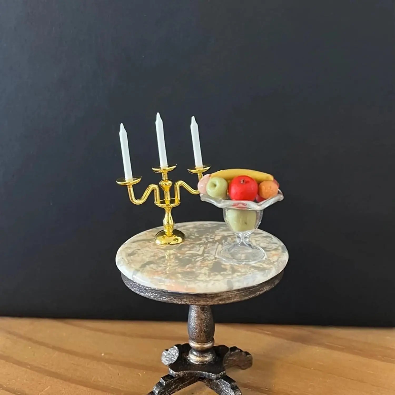 1:12 Miniature Vintage 3-Arm Candelabra – Dollhouse Décor