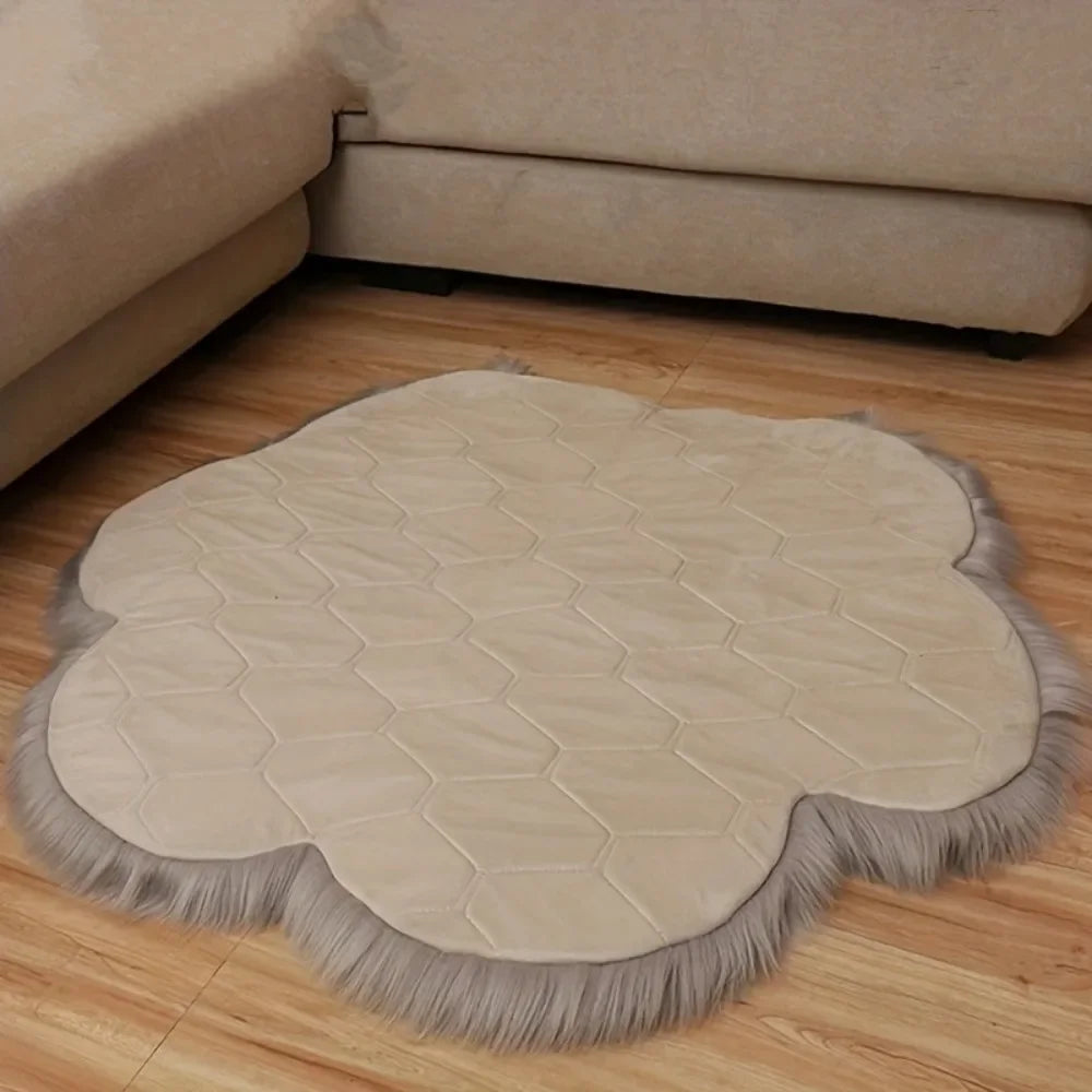 Cute Cat Paw Design Carpet Soft Long Plush Decorative Floor Mat