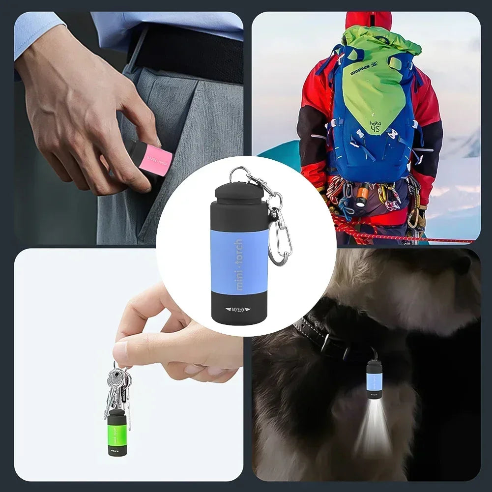 KDULIT Mini USB Rechargeable Keychain LED Flashlight – Waterproof