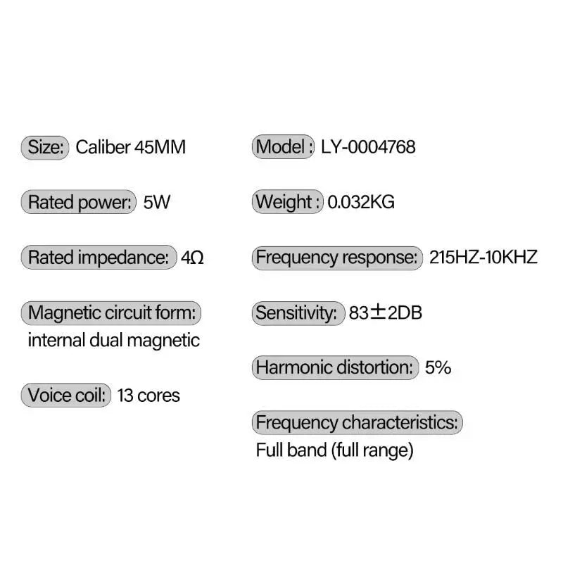 652F Round 4Ohm 5W PU Edges Internal Magnets Speaker Multimedia Zpaxo
