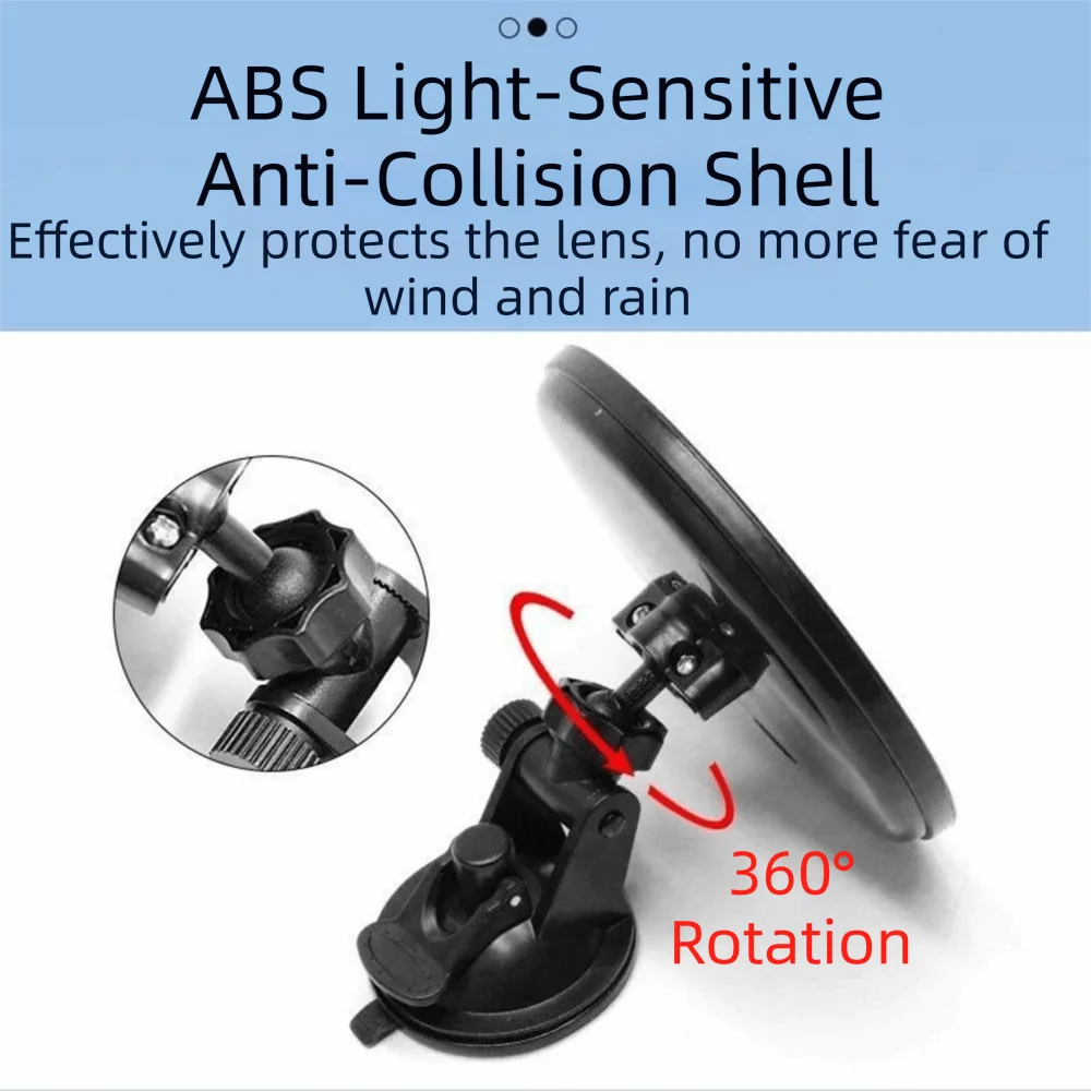 360 Degree Rotation Blind Spot Mirror Universal Suction Cup Car Zpaxo White