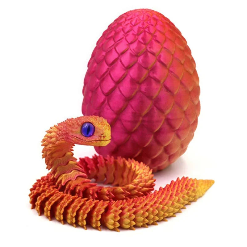 3D printed snake and surprise egg set-desktop decoration, holiday gift (Halloween/Christmas/Thanksgiving), random eye color. Zpaxo