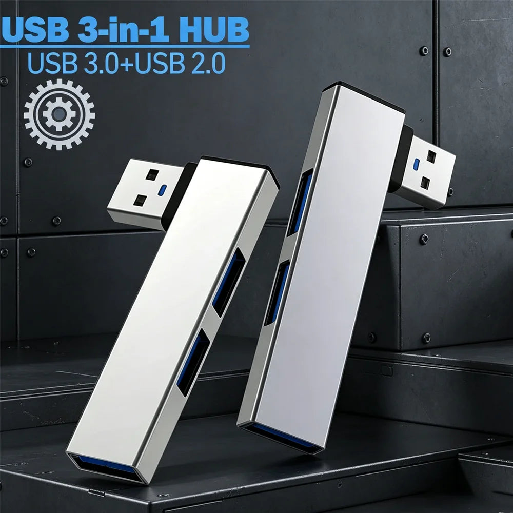 3-in-1 USB Type-C Hub OTG – USB 3.0/2.0 Portable Docking Station USB Hub Adapter Zpaxo