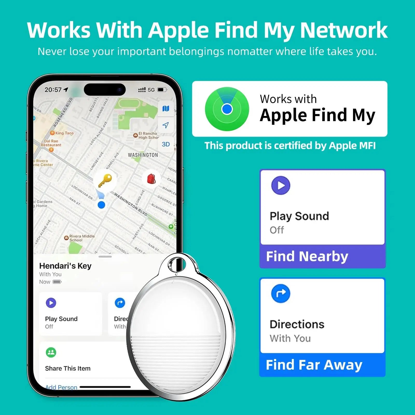 Mini GPS Tracker Apple Ios System Find My APP Air Tag Key Finder Bag