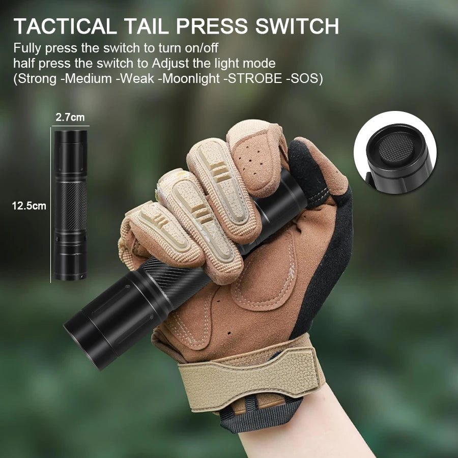 KDULIT 1200-Lumen Tactical LED Flashlight | IP66 EDC Torch