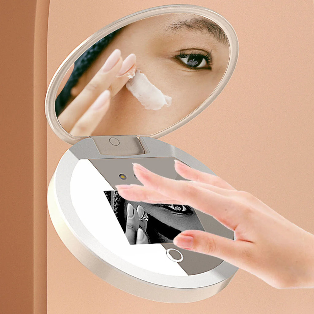 UV Mirror Sunscreen Testing Camera Light 2X Magnification Travel