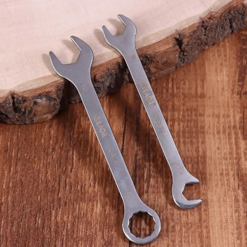 Stainless Steel Thin Double Open-end Wrench Dual-function Sizes 5 Zpaxo