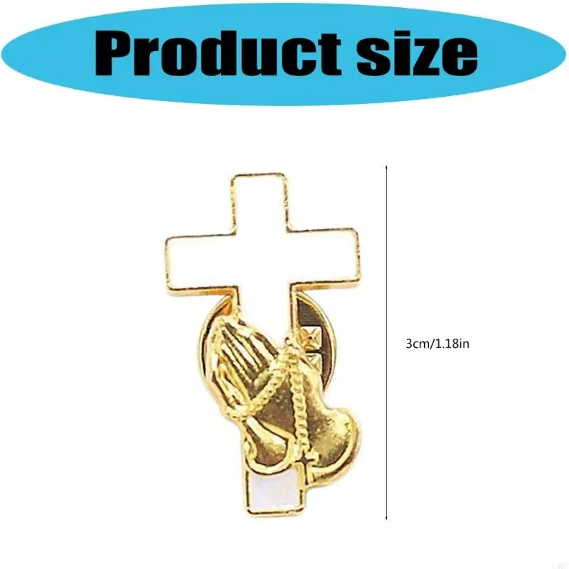 Hand Holding Crossed Brooch Inspirational Religious Lapel Pin Custome