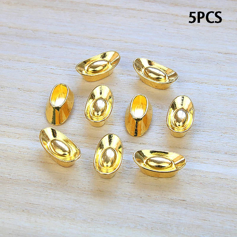 Year New Bar Lucky Money Prosperity Ingot Gold Chinese Yuan Bao Wealth Golden Statue Ingots Decor Ornament Decorative 10pcs Zpaxo Style3