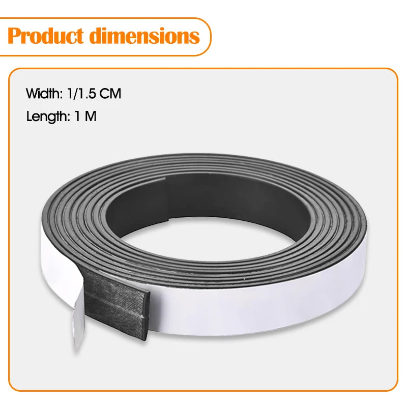 1M Self Adhesive Magnetic Strips Strong Tape Flexible Magnet Strip