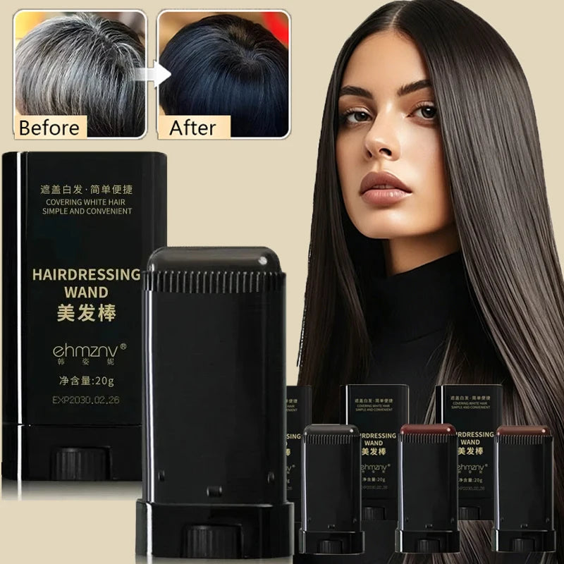 3-Color 2in1 Quick Touch-Up Hair Stick with Comb Beard Color Stick Portable Temporary Quick Coverage Hair Pen Instant Dye Stick Zpaxo