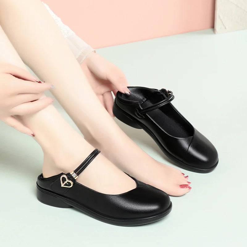 Summer Light Mouth Low Heel Mother Shoes Comfortable Women's Singles Zpaxo