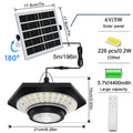 Solar Pendant Shed Lights Outdoor 228 LEDs 5 Modes Solar Motion Sensor Light Waterproof Remote Timers Barn Gazebo Garage Garden Zpaxo 228LED Dual color