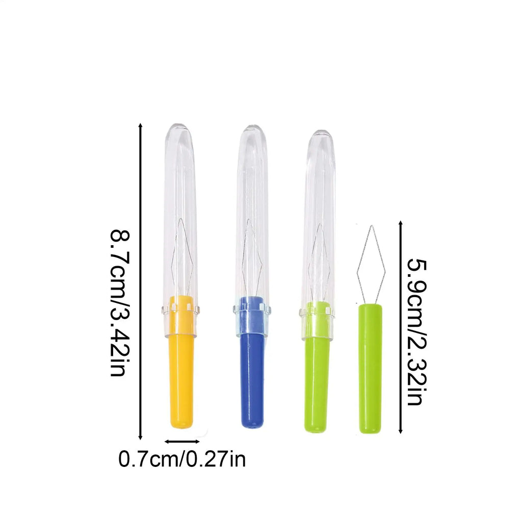 Needle Threader Tool 3PCS Automatic Small Threader Tool Colorful Needle Threader for DIY lovers Universal Sewing Tool with Cover Zpaxo