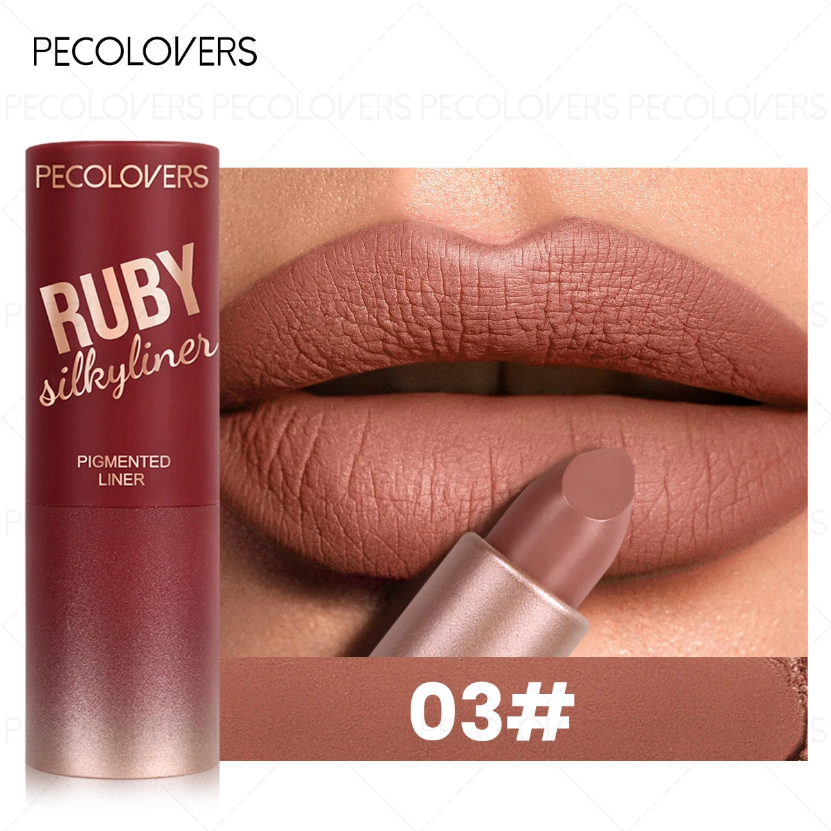 1 pc Lipstick, Red, Rich Color Rendering, Smooth Texture, Matte Makeup Effect, Long-Lasting and Non-Drying,Multi-Color Lipstick Zpaxo 03